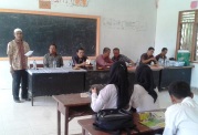 KUNJUNGAN Seksi Pendis Karo dan Tim IAIN Sumut ke MA Addinu Wannajah Perbulan Lau Baleng, Kamis (13/03/2014). (Adhif)